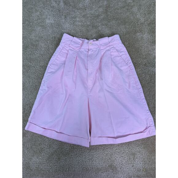 ILIO Women's Shorts Hight Waist Pleated Pink Size 8 Beach 90s Preppy D875 - Picture 1 of 11